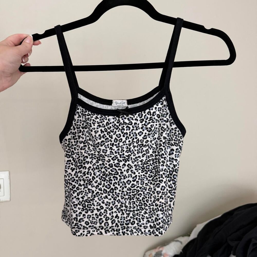 Brandy Melville black and white leopard print tank top